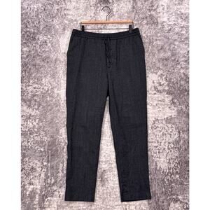 AMI Paris Alexandre Mattiussi Pants Large Mens Gray Wool Slim Slim Drawstring
